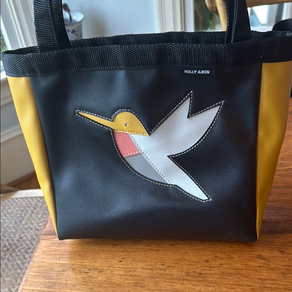 Holly Aiken Black and Yellow Hummingbird Tote Bag